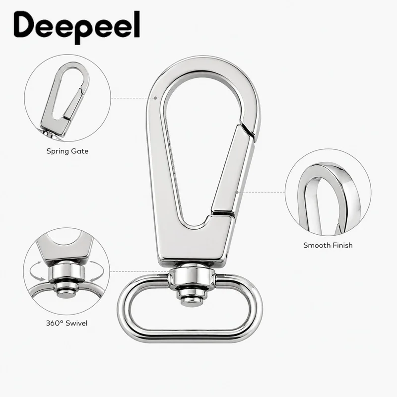 1Pc/2Pcs/5Pcs 33-46mm Stainless Steel Swivel Lobster Clasp for Handbag Crossbody Strap Pet Leash Leather Webbing Repair Bag Hook