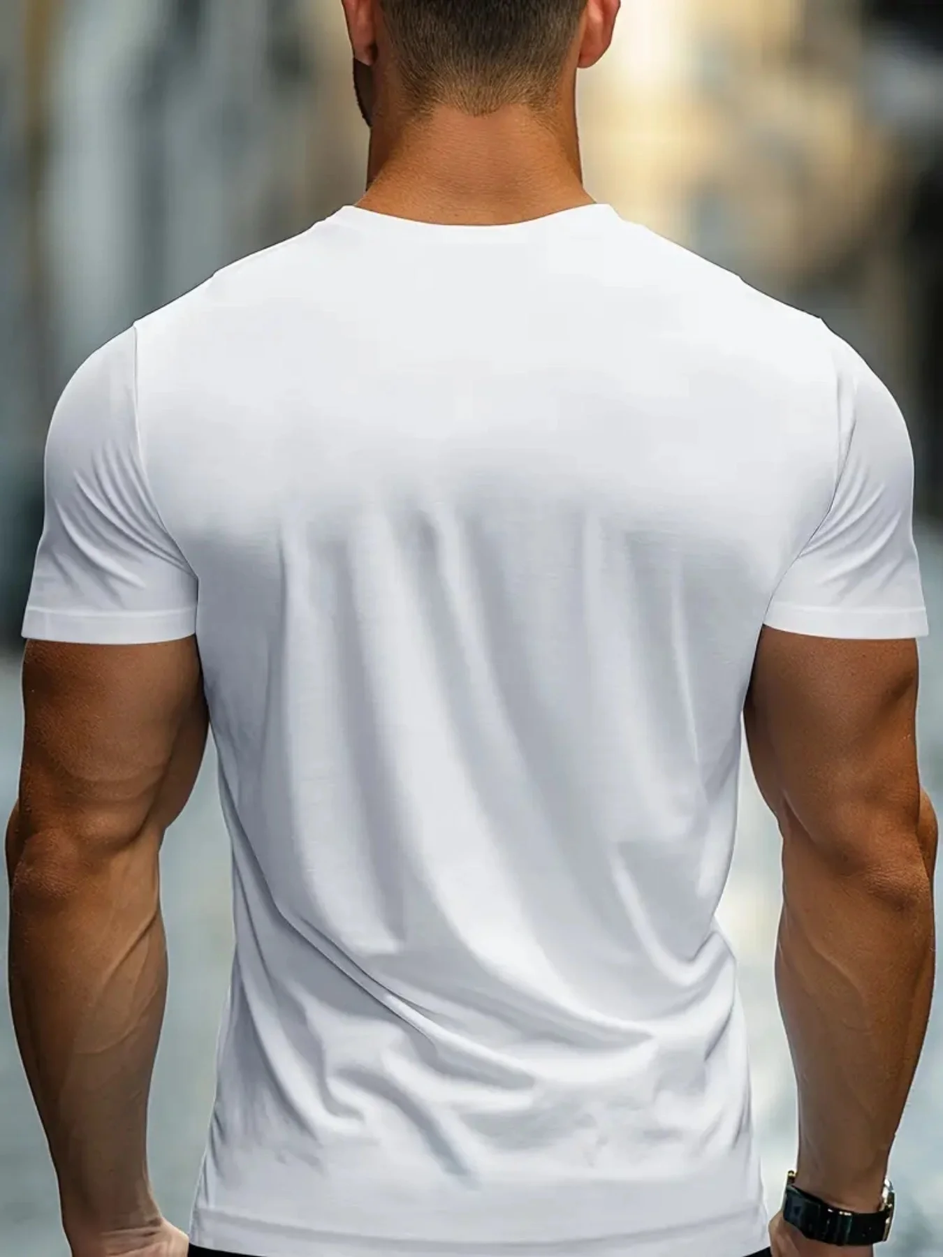 100% Pure Cotton Men's Loose T-Shirt Breathable Short-Sleeved Round Neck Minimalist Solid Color Multi-Color Optional