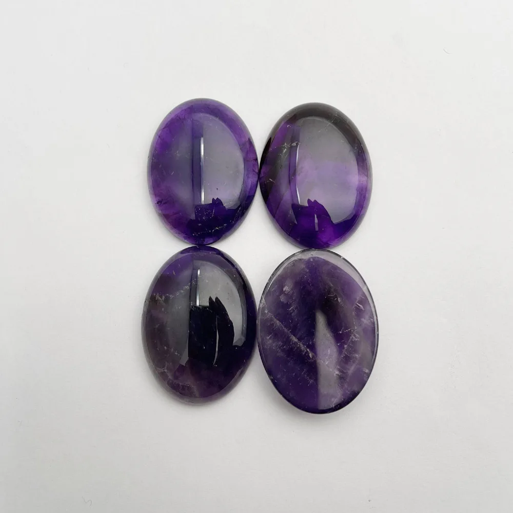 fashion Good quality amethyst Natual Stone bead oval cabochon 40x30MM necklace ring accessories jewelry making 4Pc Good quality