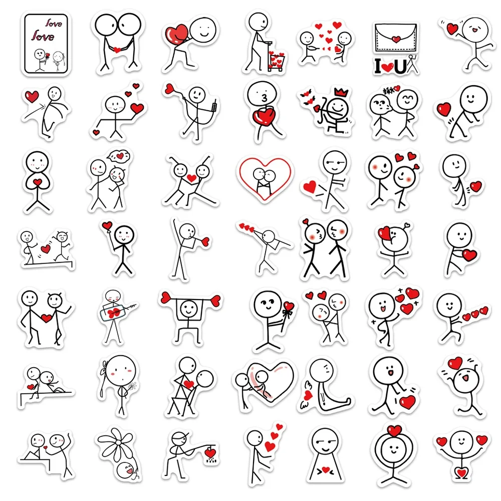 

10/30/50PCS Matchman Cartoon Stickers Funny Meme Graffiti Sticker Love Decoration Luggage Laptop Phone Guitar Car Bike Decals