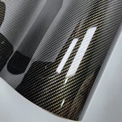 High Glossy Black Gold Silver 8D Carbon Fiber Vinyl Car Wrap Protective Film PVC DIY Auto Interior Exterior Accessories Styling
