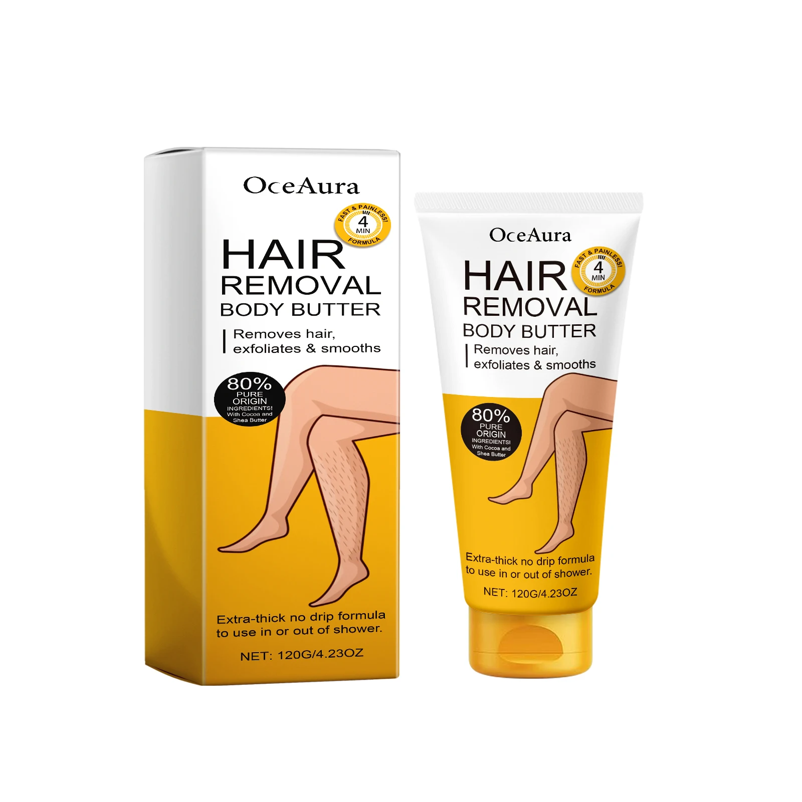 OceAura Hair Removal Cream Gentle Hair Removal without Irritation for Armpit, Leg, and Hand Hair, Deep Skin Cleansing Hair Removal Cream
