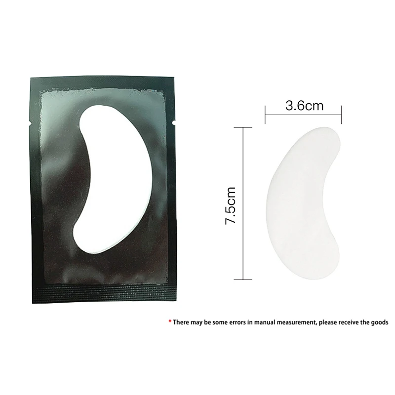 100 pares de almofadas de gel para os olhos sem fiapos, remendos de papel hidratantes para os olhos, extensão de cílios enxertados, pontas dos olhos, adesivo, ferramenta de maquiagem