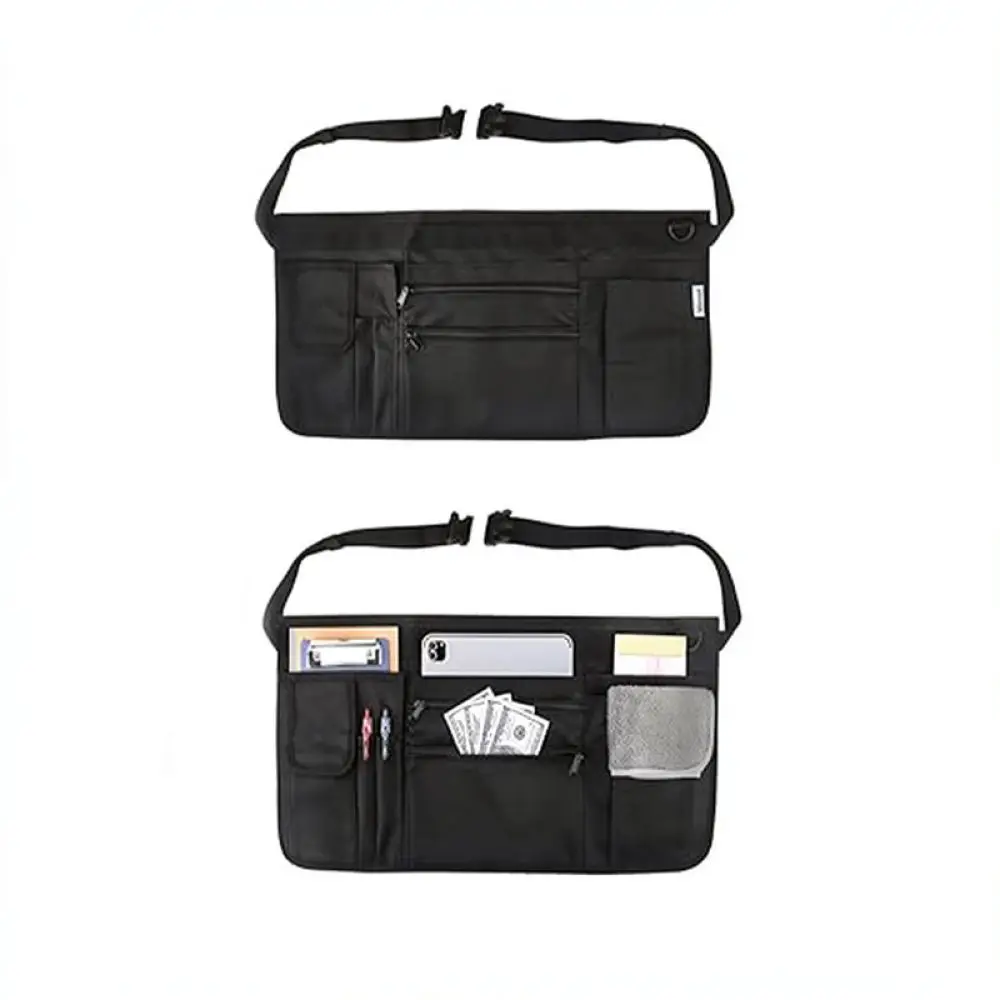 Oxford Utility Half Apron Professional Work Pouch With Zippered Compartments Ideal For Service Staff Restaurant Kitchen