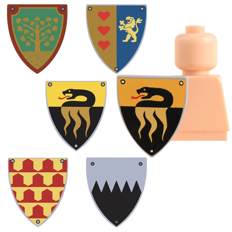 MOC Medieval Soldier Shields Accessories Building Blocks Castle Military Knights Handheld Parts Warrior Army Bricks Toys Gifts