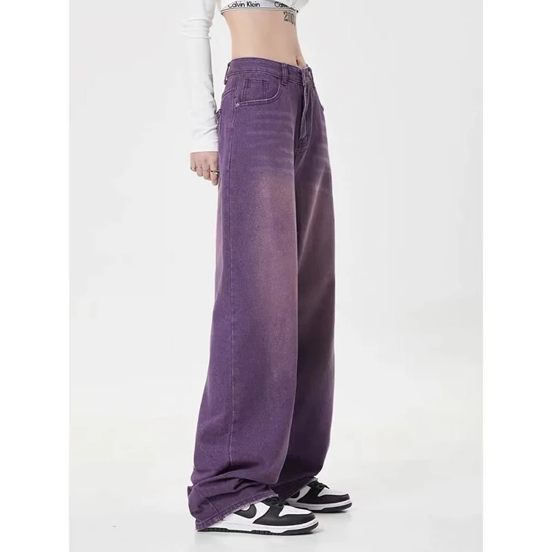 

Мужские винтажные свободные прямые джинсы в американском стиле, широкие повседневные джинсовые брюки, модные удобные мужские брюки