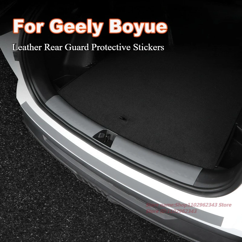 

For Geely Boyue 2026 Leather Rear Guard Car Trunk Mat Protective Stickers Scratch-Resistant Wear Interior Modified Accessories