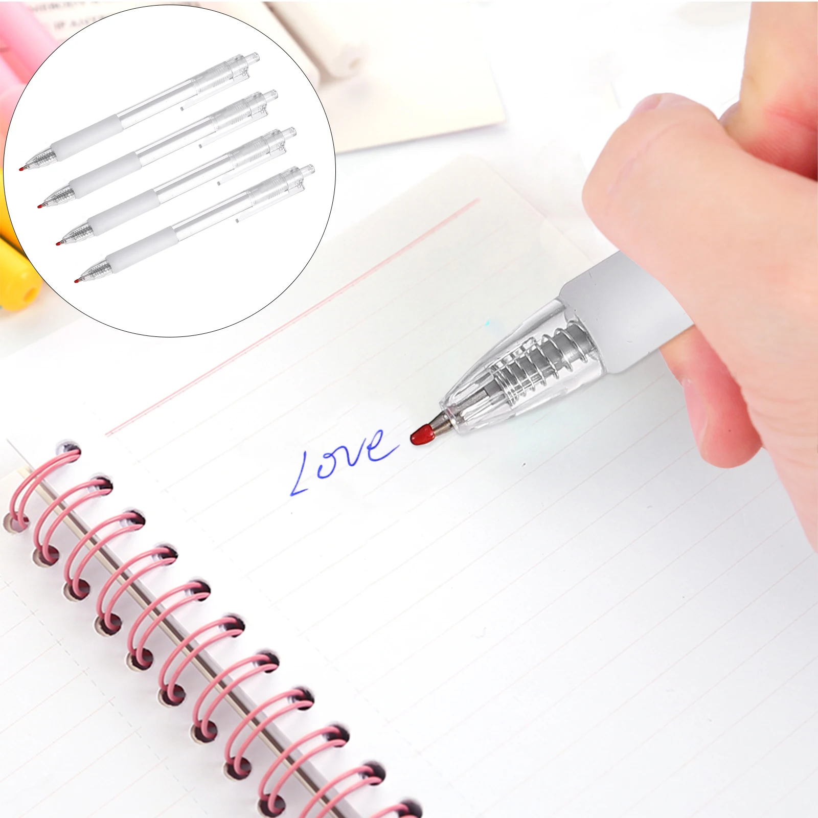 

12pcs Gel 0.5Mm Click Writing Replaceable Refill Office School Stationery Black Roller Pens Neutral Pens