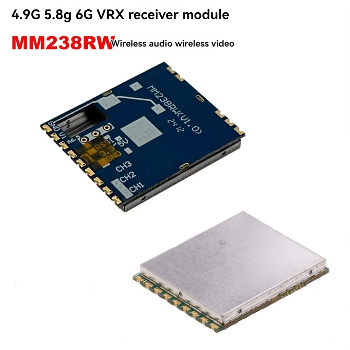 FPV 4.9G Video Audio Receiver Module MM238RW Wireless Audio Video Receiver for FPV RC Drone Wireless Camera FPV