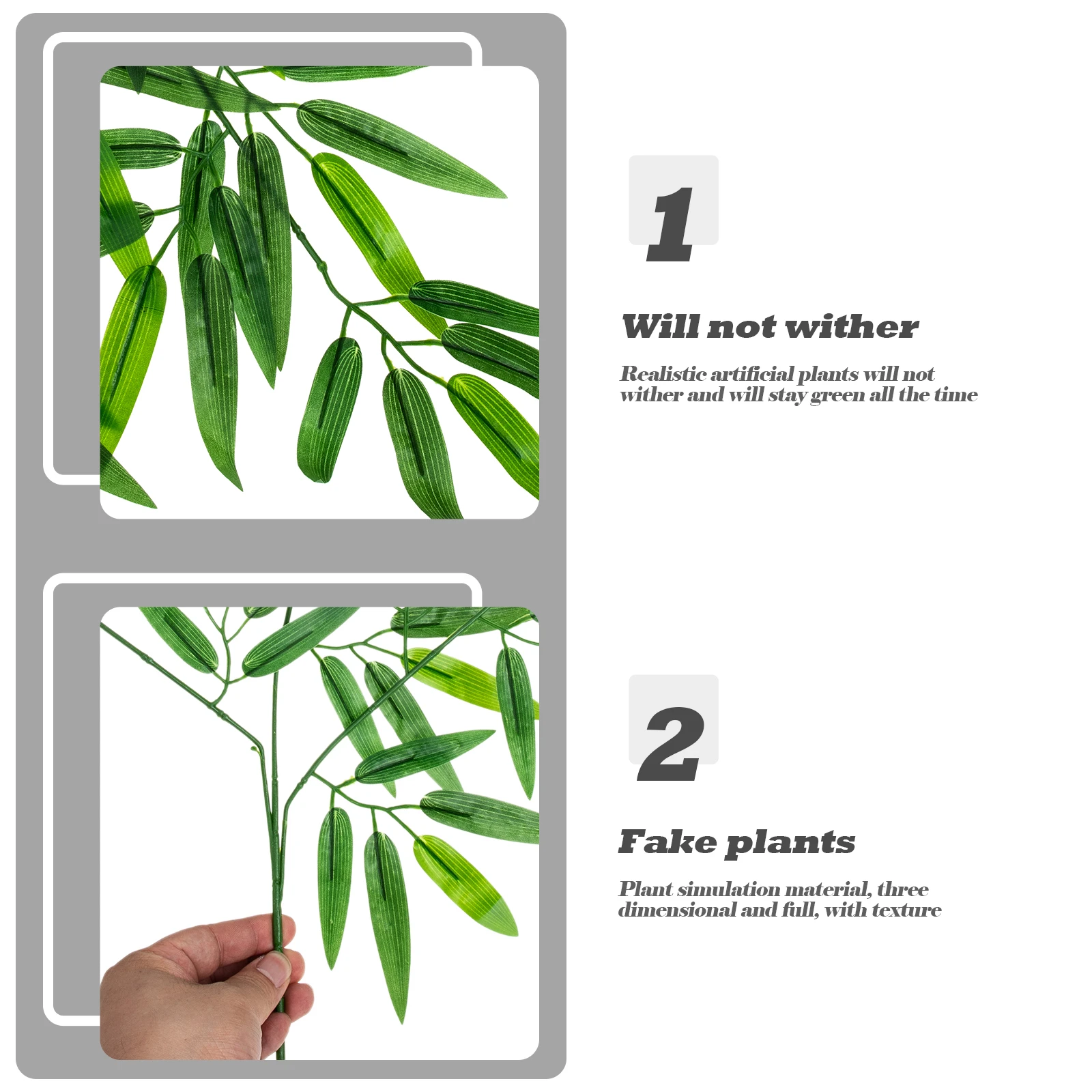 

5Pcs Fake Bamboo Leaves Artificial Leaves Decor for Living Room Office Party Banquet Home Warming Gift Realistic Plants