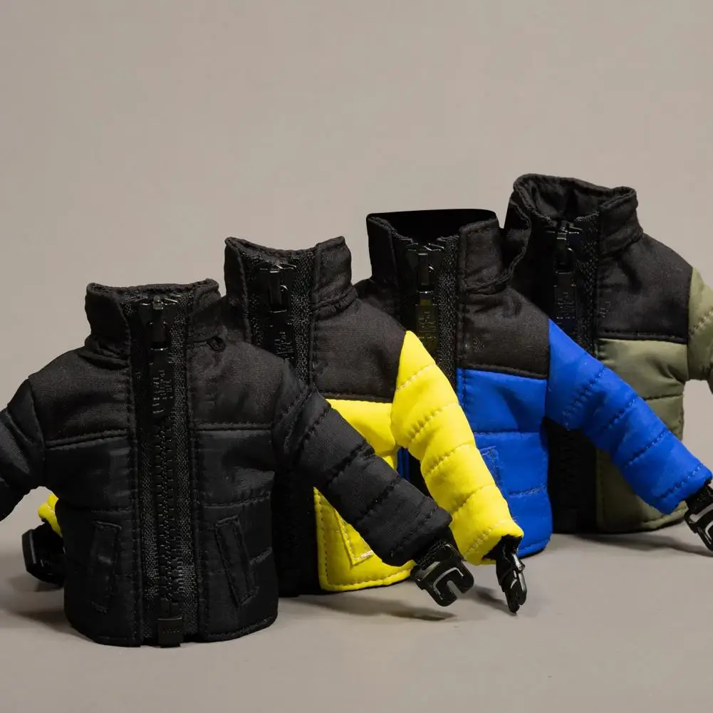 Mini Down Jacket Keyring Mini Down Jacket Keychain Faux Leather Zippered Key Chain Unique Funny Mini Coat Accessory Gift for Men