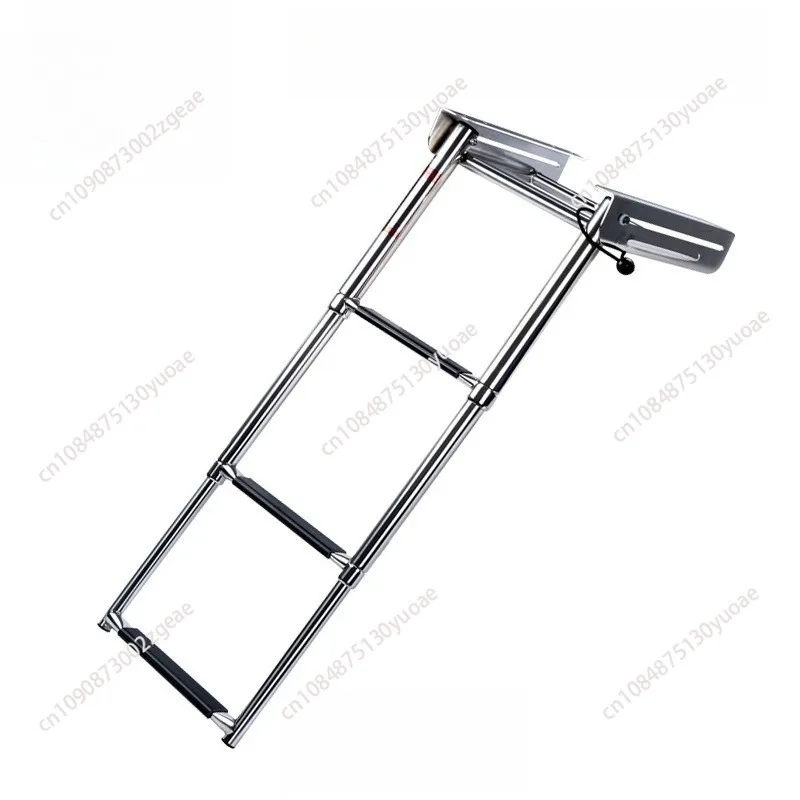 3 Steps Boat Boarding Ladder 304 Stainless Steel Telescoping Ladder Deck Outboard Swimming Pool Platform Hidden Rail Ladder