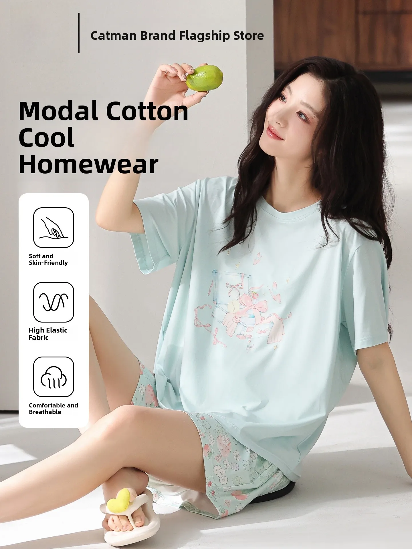woman-summer-sleepwear-short-sleeve-modal-cotton-home-clothes-set-casual-lightweight-outerwear-suitable-for-outdoor