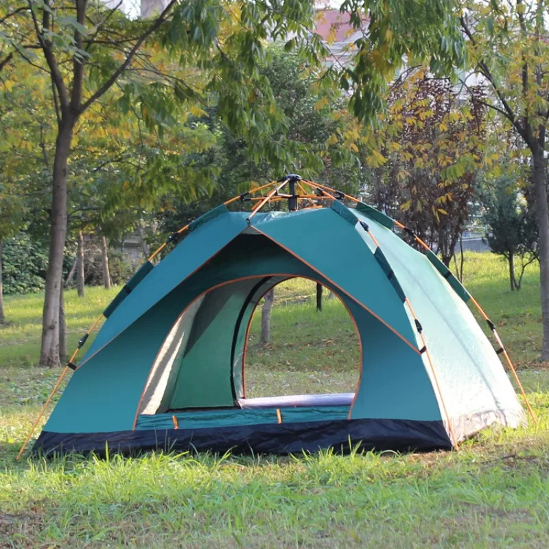 Outdoor Portable 3-4 People Camouflage Sunshade Pop Up Tent for Camping Fully Automatic Camping Tent Portable Folding Canopy