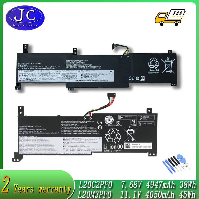 Imagem -01 - Jcljf-bateria para Lenovo Ideapad Novo L20l2pf0 L20c2pf0 L20m2pf0 L20l3pf0 L20c3pf0 L20c6 Gen V14 V15 V17 g2 Itl