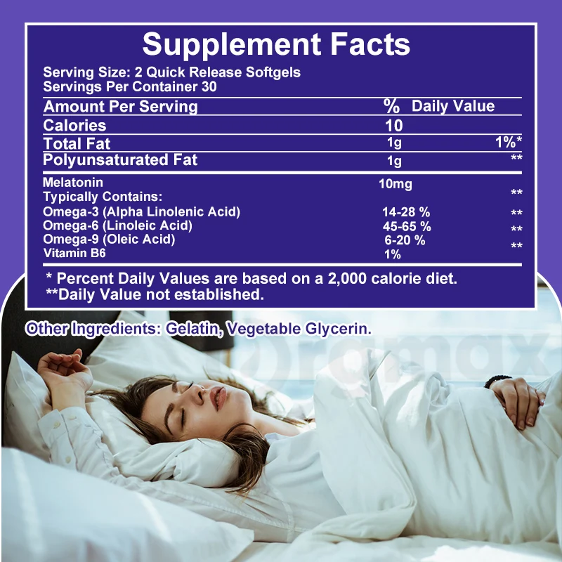 Melatonin Supplement For Anti Stress Relief Mood Help Deep Sleep Save Insomnia Adjust Sleep Time Clock for Audlt & Middle-aged