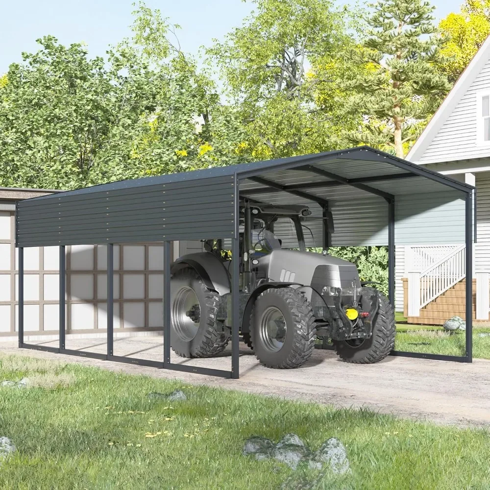 

For Carport Canopy With Galvanized Steel Frame And Roof, All Metal Carport Garage, Car Shelter For Trucks