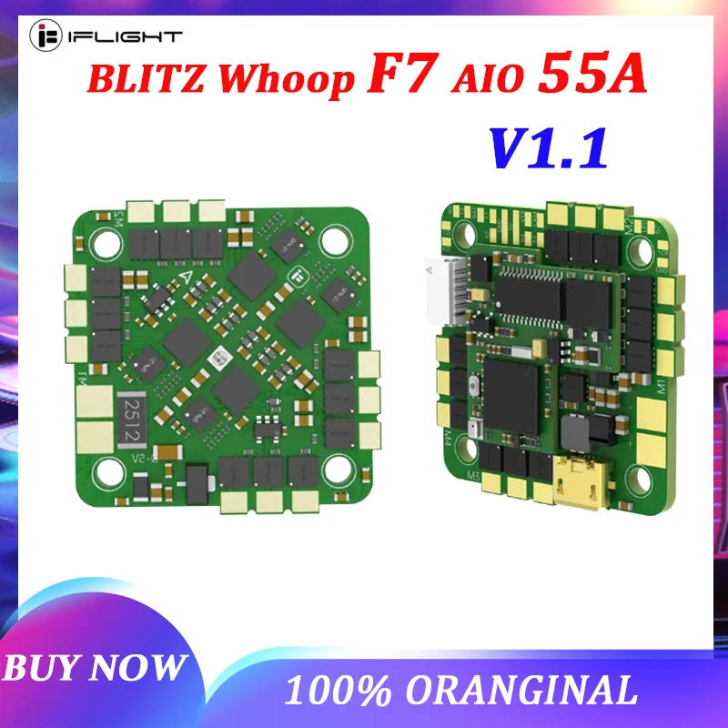IFlight BLITZ Whoop F7 2-6S 55A AIO V1.1 DJI O3 Board Flight Controller/ESC with 25.5*25.5mm Mounting Pattern for FPV Drone
