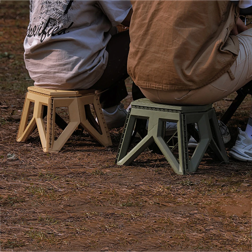 Maza portátil Folding Square Stool, Outdoor Pesca Stool, projeto do punho de carga alta