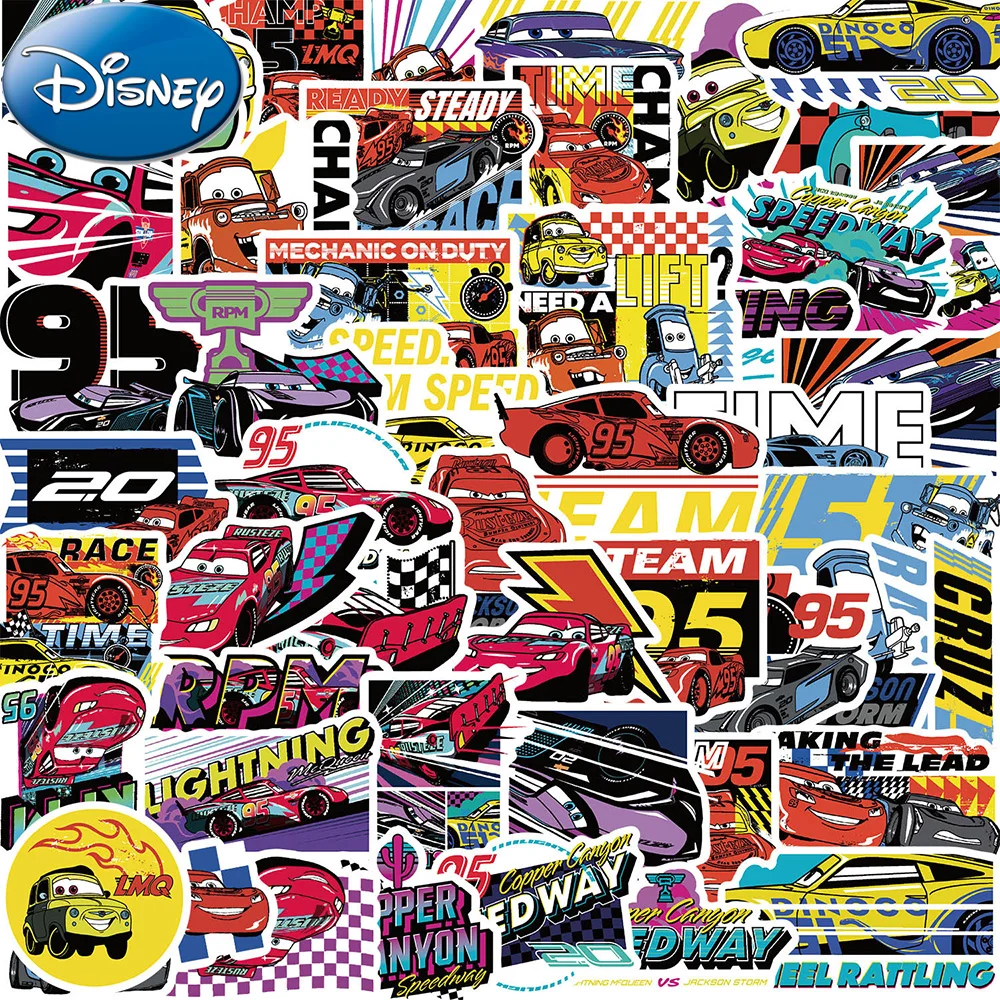 

10/30/50pcs Anime Disney Movie Cars Stickers Cool Lightning Mcqueen Vinyl Sticker Phone Laptop Diary Cartoon Kids Decal Toy Gift