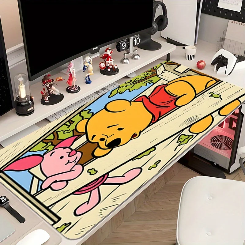 لوحة ماوس Winnie the Pooh - حصيرة مكتب مطاطية متينة غير قابلة للانزلاق مع تصميم Tigger & Piglet للاعبين والاستخدام المكتبي والمنزلي - متعددة الأطراف