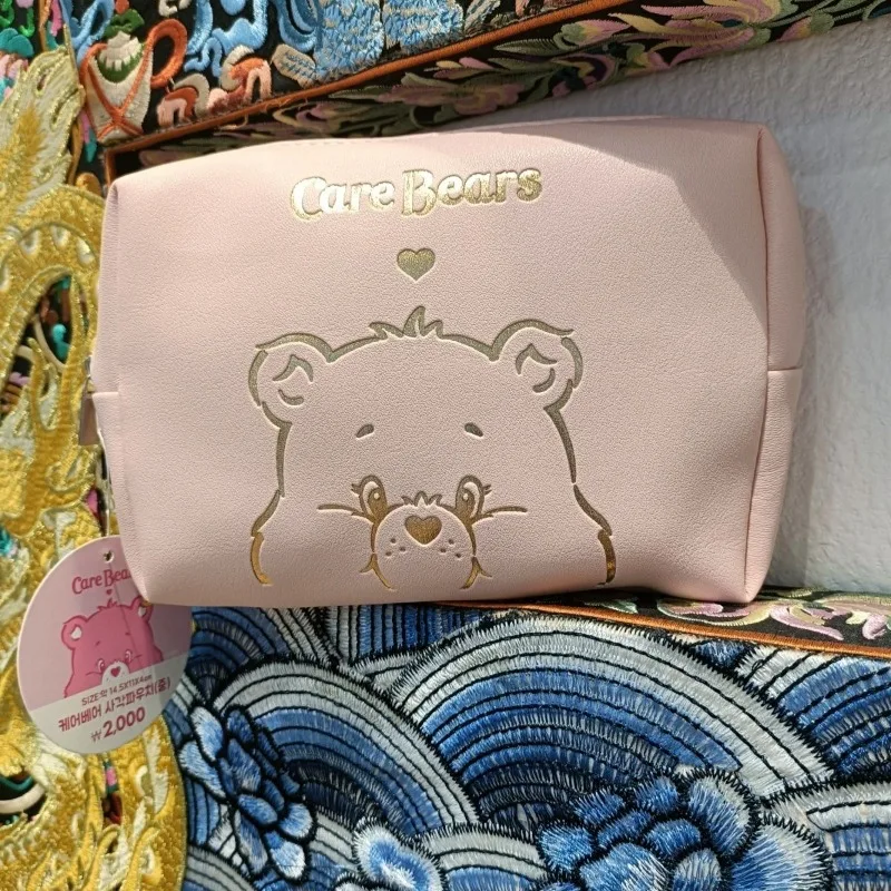 Genuine Care Bears Premium Light Luxury PU Toiletries Bag Portable Travel Makeup Storage Bag