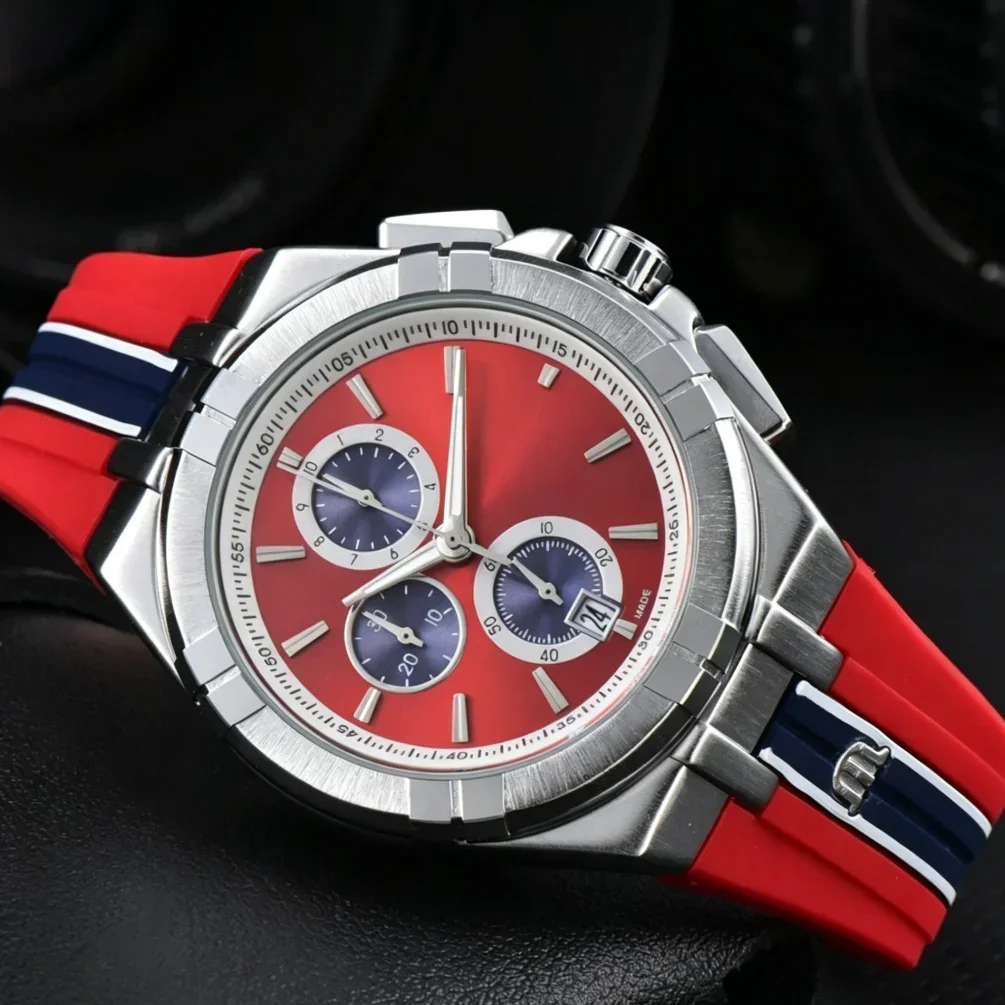 Casual Sport Chronograph Watch Men with Multiple Color Options Silicone Strap 2026 New Men's Chronograph Watch, Multifunction Business Sport Wristwatch with Leather/Rubber Strap, Casual Male Dress Clock - view 4