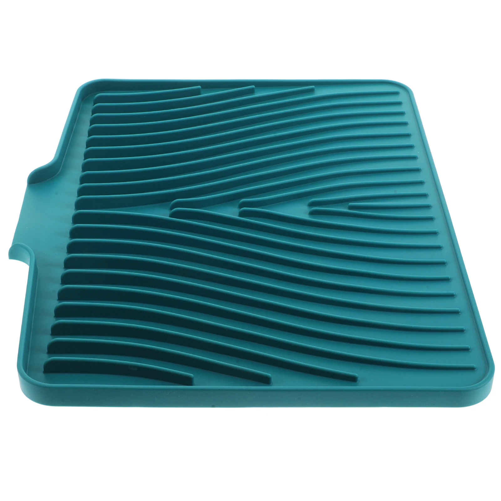

Silicone Dish Drying Raised Drain Lip Non-Slip Dishwasher Drainer Pad Heat Resistant Counter Sink Water Flow Design Easy Clean