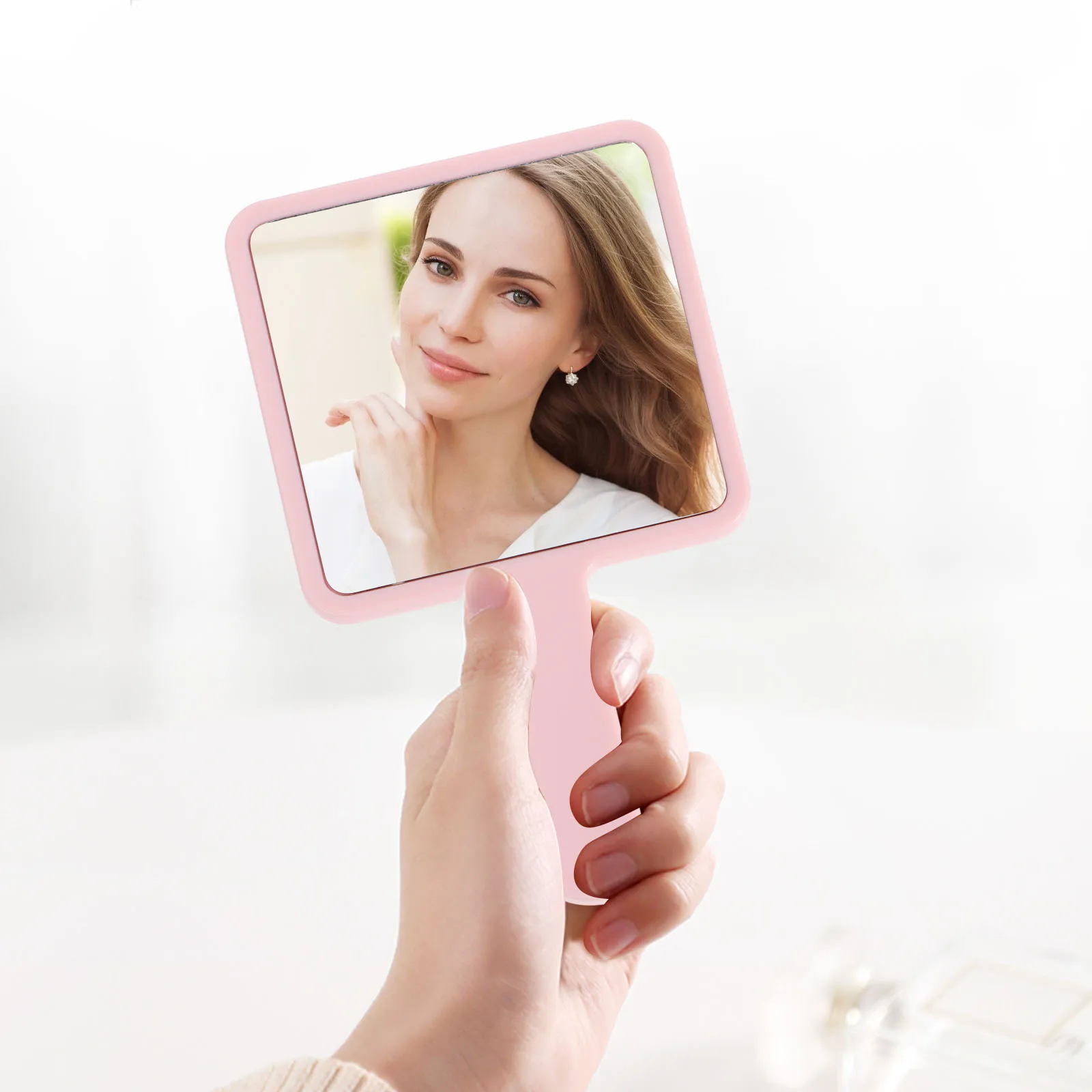 6Pcs Travel Handheld Mirror Lightweight Foldable Makeup Mirror for Bathroom Outdoor Shaving Compact Size Easy to Carry