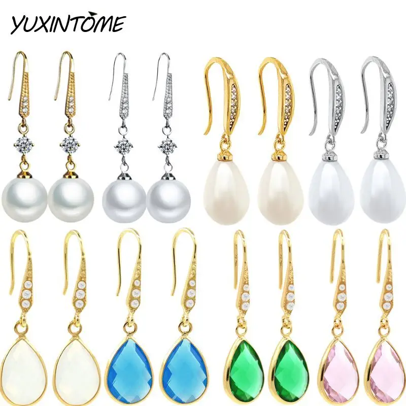 

Classic Vintage Pearl Micropaved zircon Round Drop Drop Ear Hooks Earrings Women's Elegant Noble Party Earrings Jewelry Gifts