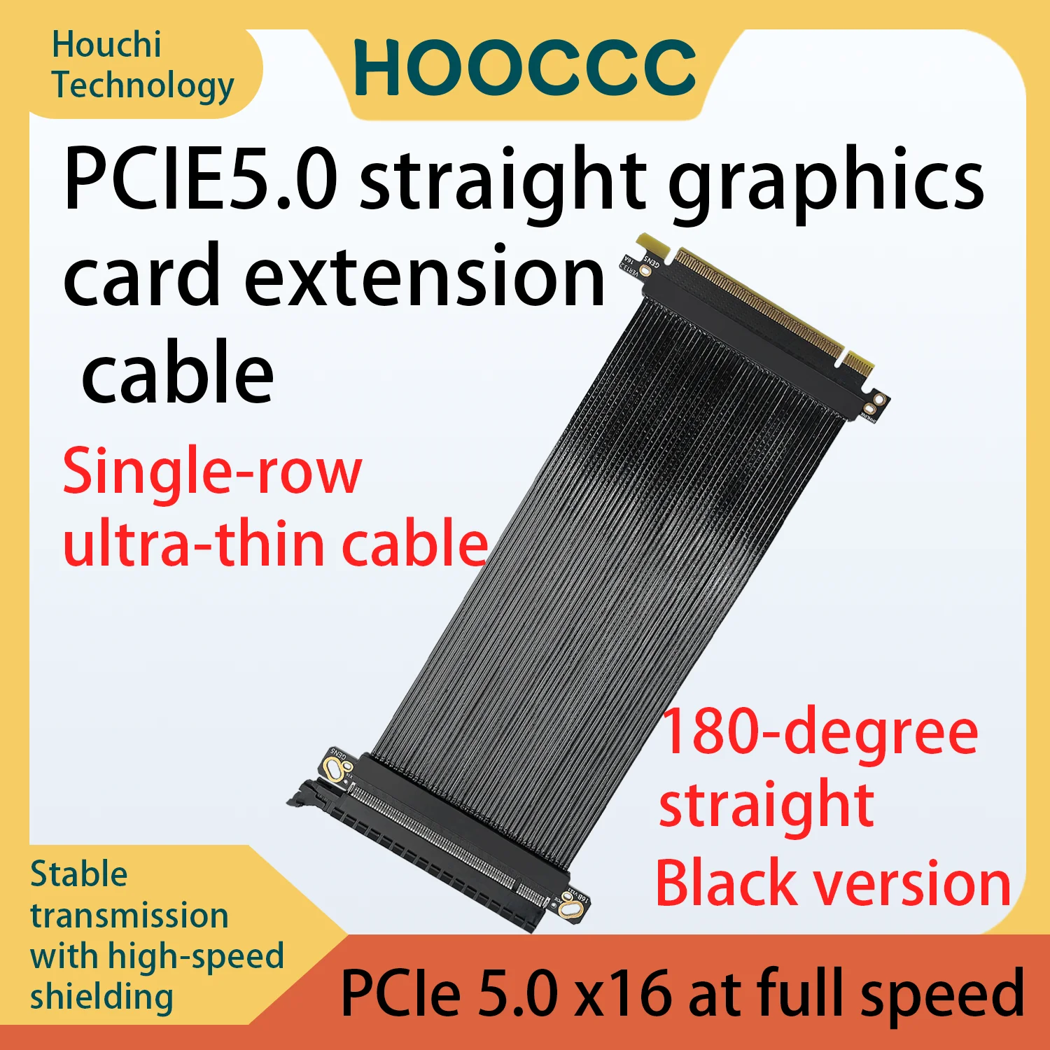 Pcie 5.0 Gpu Riser Cable - Кабель-переходник HOOCCC PCIe 5.0 x16, 180