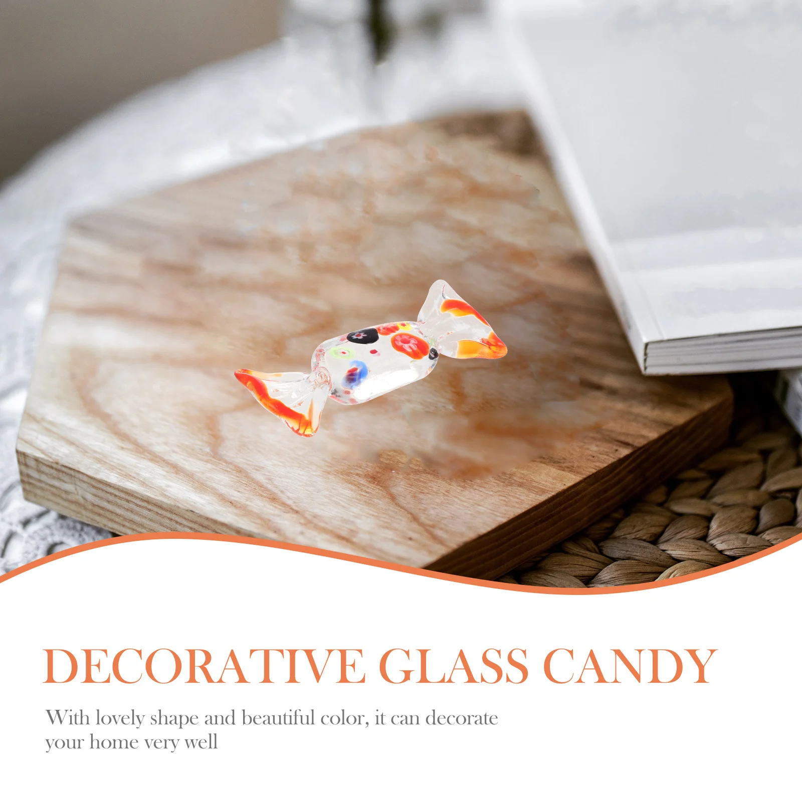 

Mini Glass Candy Decoration Exquisite Tabletop Ornament Home Desktop Office Mini Glass Candy