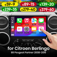 For Citroen Berlingo B9 Peugeot Partner 2008-2019 Wireless CarPlay for Apple Android Auto Car Radio GPS Multimedia Stereo 