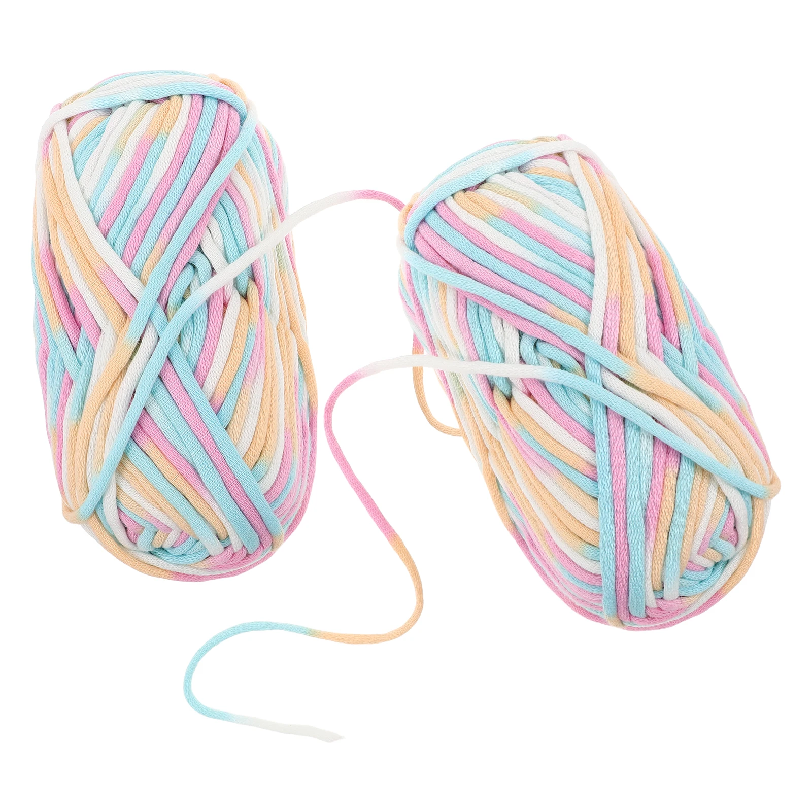 

2Pcs Core-Spun Cotton Yarn Soft Thick Crochet Thread Bright Colors for Sweaters Scarves DIY Handmade Knitting Yarn