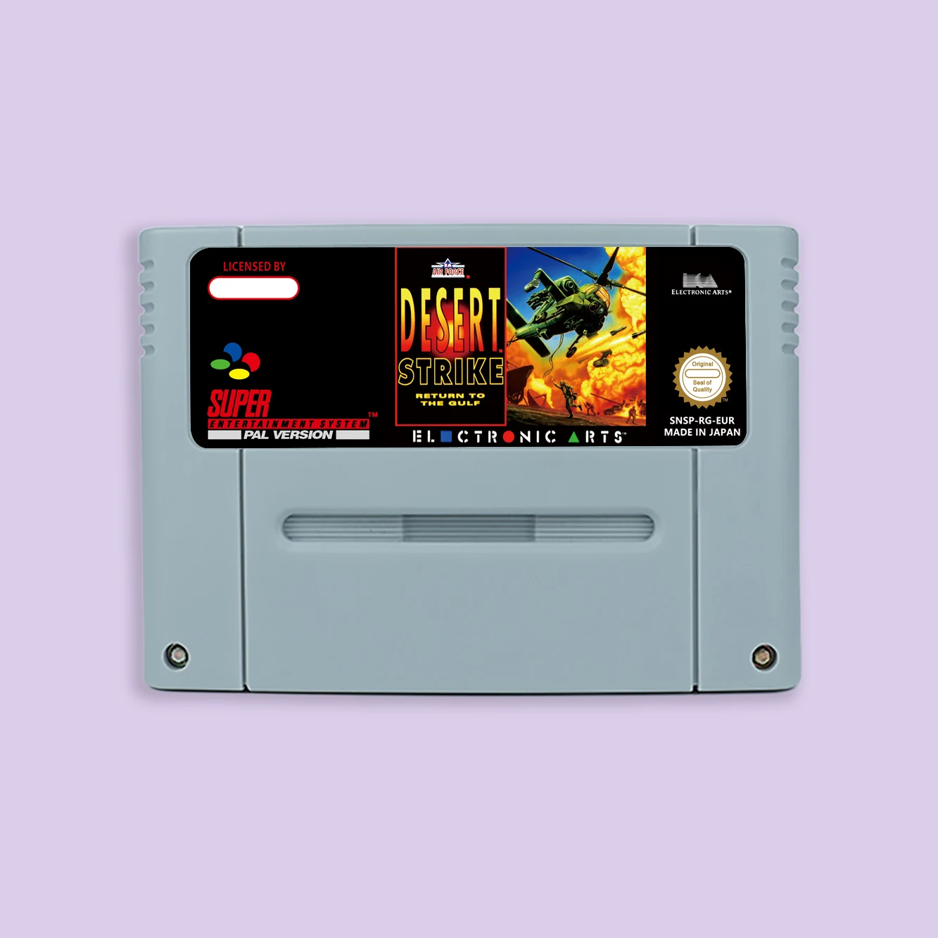 Desert Strike -Return to the Gulf RPG game for SNES 16 bit Single Game Card with USA NTSC or EUR PAL Video Game Cartridge