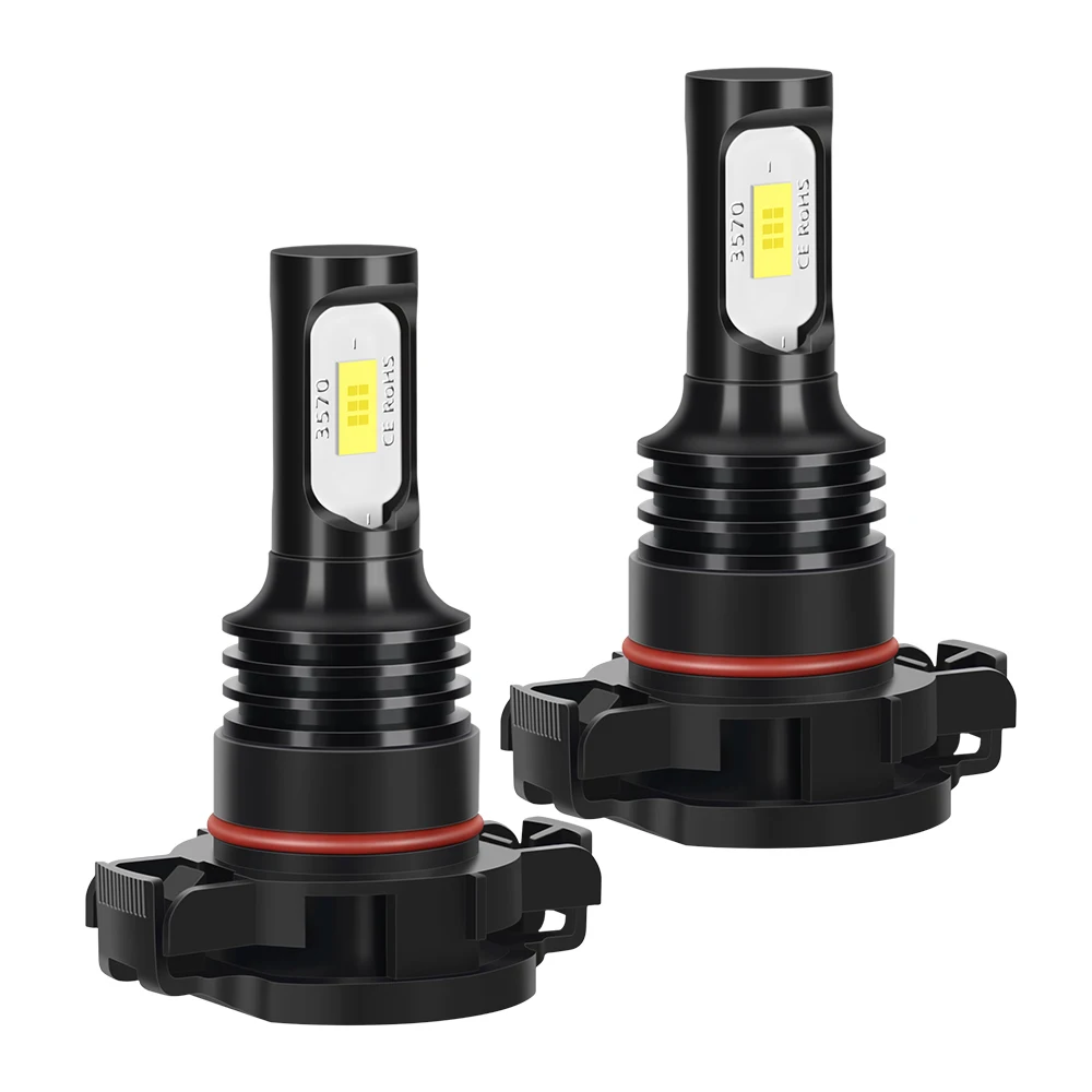 2PCS H16 5202 LED Fog Lights Bulbs 6000K White 5000LM 3570 CSP Chips Daytime Running Lights