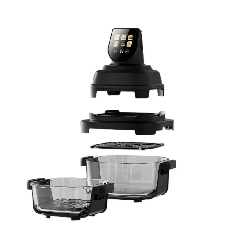 Air fryer visual glass double boiler large capacity touch smart screen