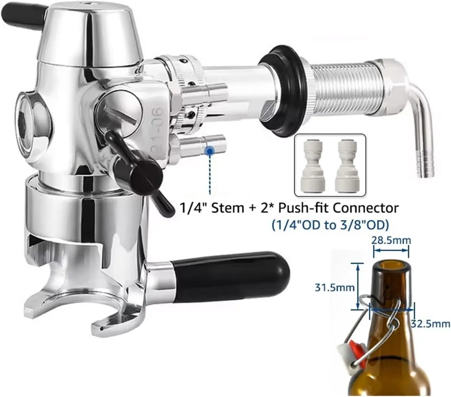 توصيل سريع للزجاجات الخالية من الرغوة ومضاد لضغط البيرة وإزالة الرغوة للزجاجات العلوية المتأرجحة