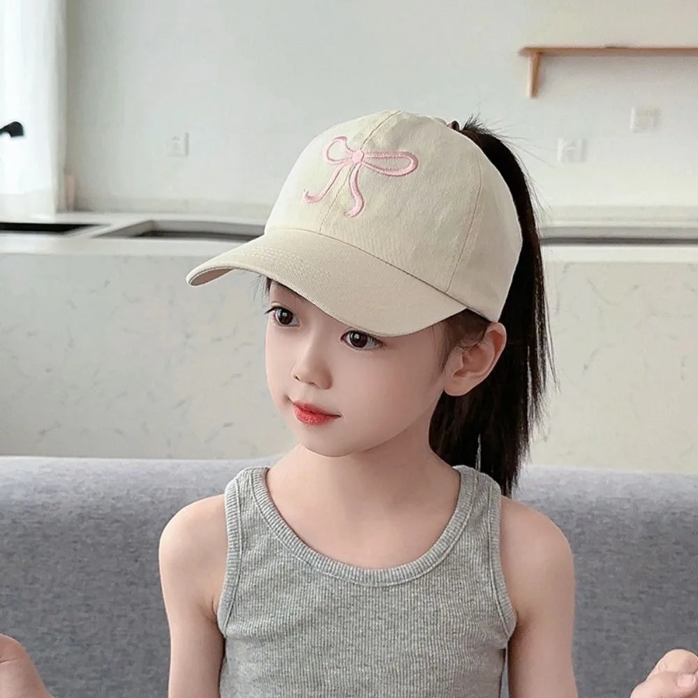 

Korean Style Half Empty Top Hat Bow Shading Hat Summer Kid Sunhat Anti-UV Sun Hat No Top Beach Hat Children's Visor Hat Baby