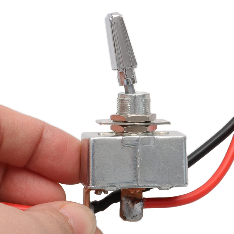 1PCS 12V 50A Toggle Switch 2pins Rocker Arm Switch Mini Metal ON OFF High Power with XT60 Plug Connect Cord for RC Tug Bait Boat