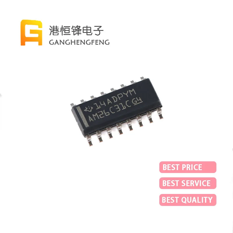 10PCS NEW AM26C31CDR AM26C31IDR AM26C32IDR AM26C32CDR SOIC-16 AM26C31C AM26C31I AM26C32I SMD RS-422 Interface IC Quad Diff Line