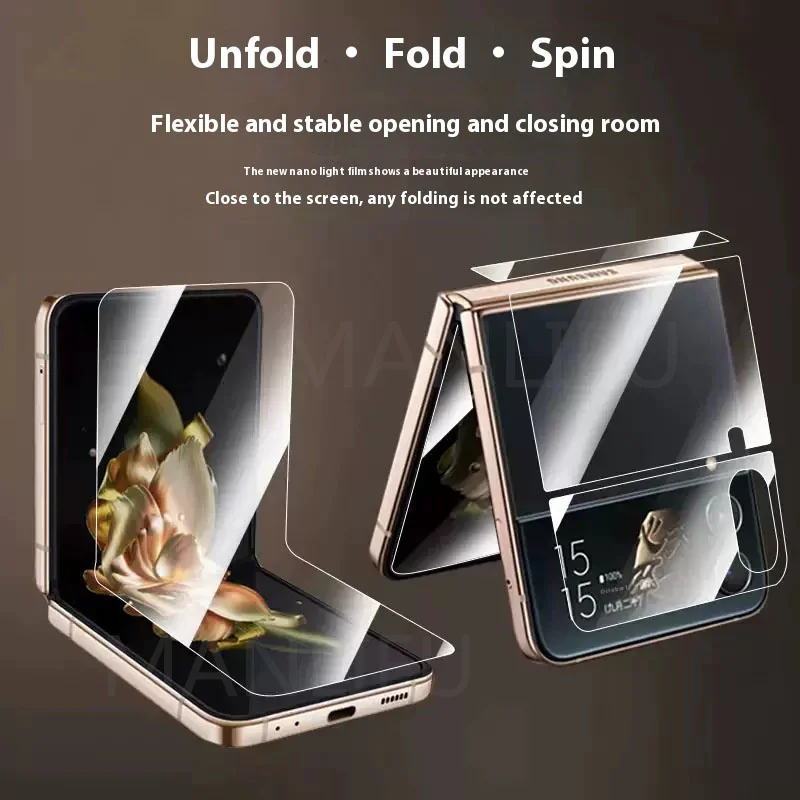 3-7PACK Middle Hinge Hydrogel Film For Samsung Galaxy Z Flip5 Flip4  Anti-Scratch Protector Sticker ZFlip5 Border Hinge Films