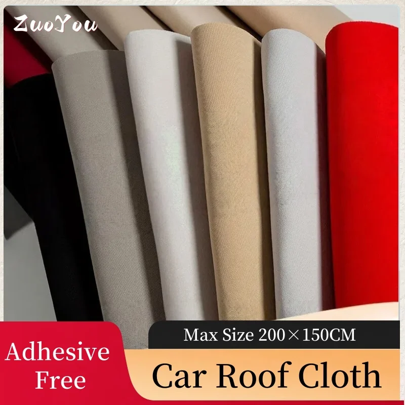 

Car Roof Cloth Interior Renovation Repair Non-Adhesive Car Mesh Fabric with Sponge Headliner Simple Operation DIY Decoration