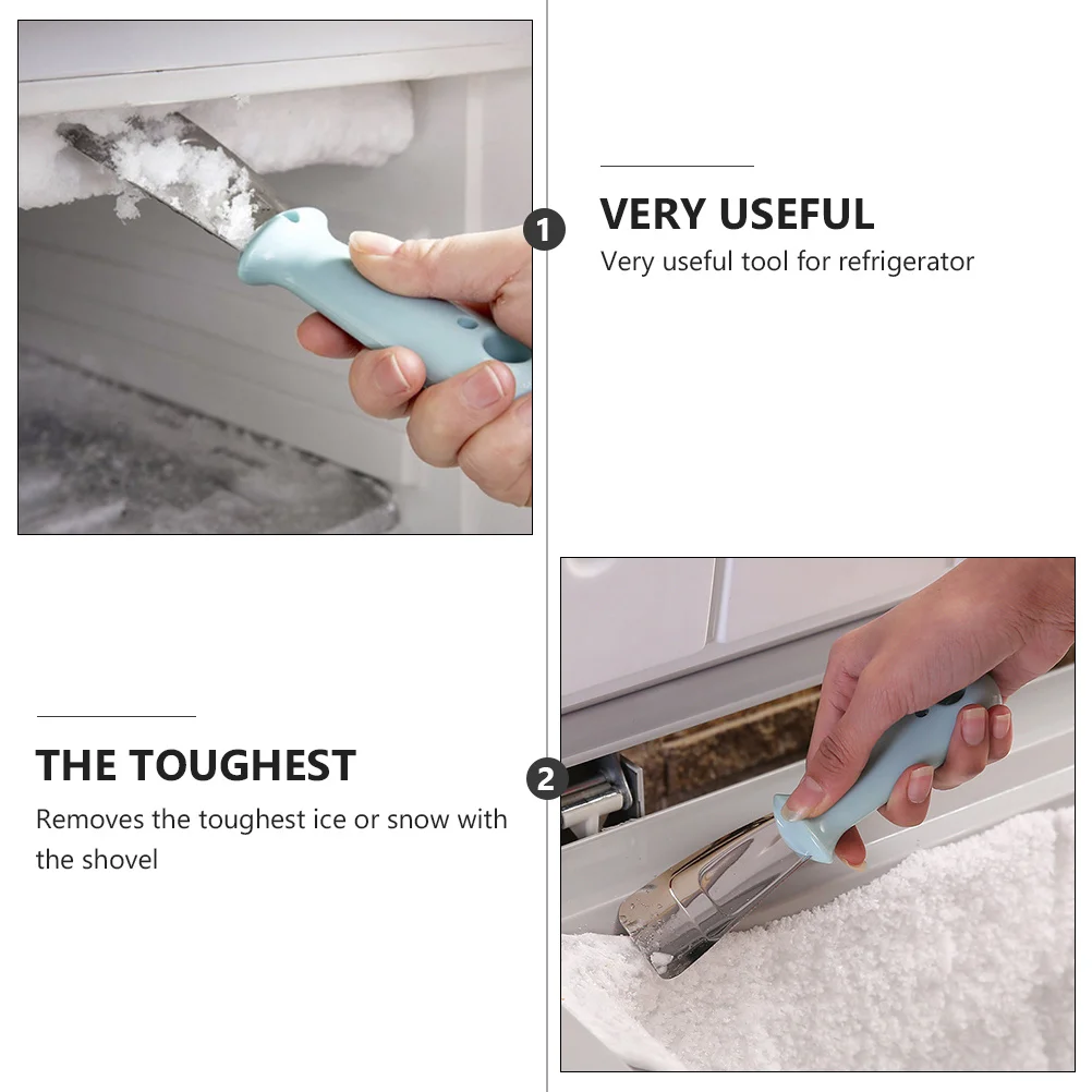 

3pcs Deicing Shovel Stainless Steel Ice Removal Scoop For Refrigerator Hangable Storage Kitchen Bar Office Home Use