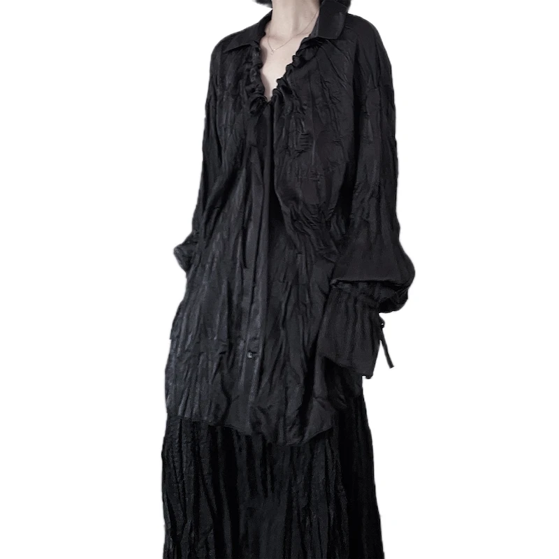 

Оверсайз-фонарь Све веревка Обычный крой Long Sve irt для офиса Романтический Винтаж Большой принт Весна