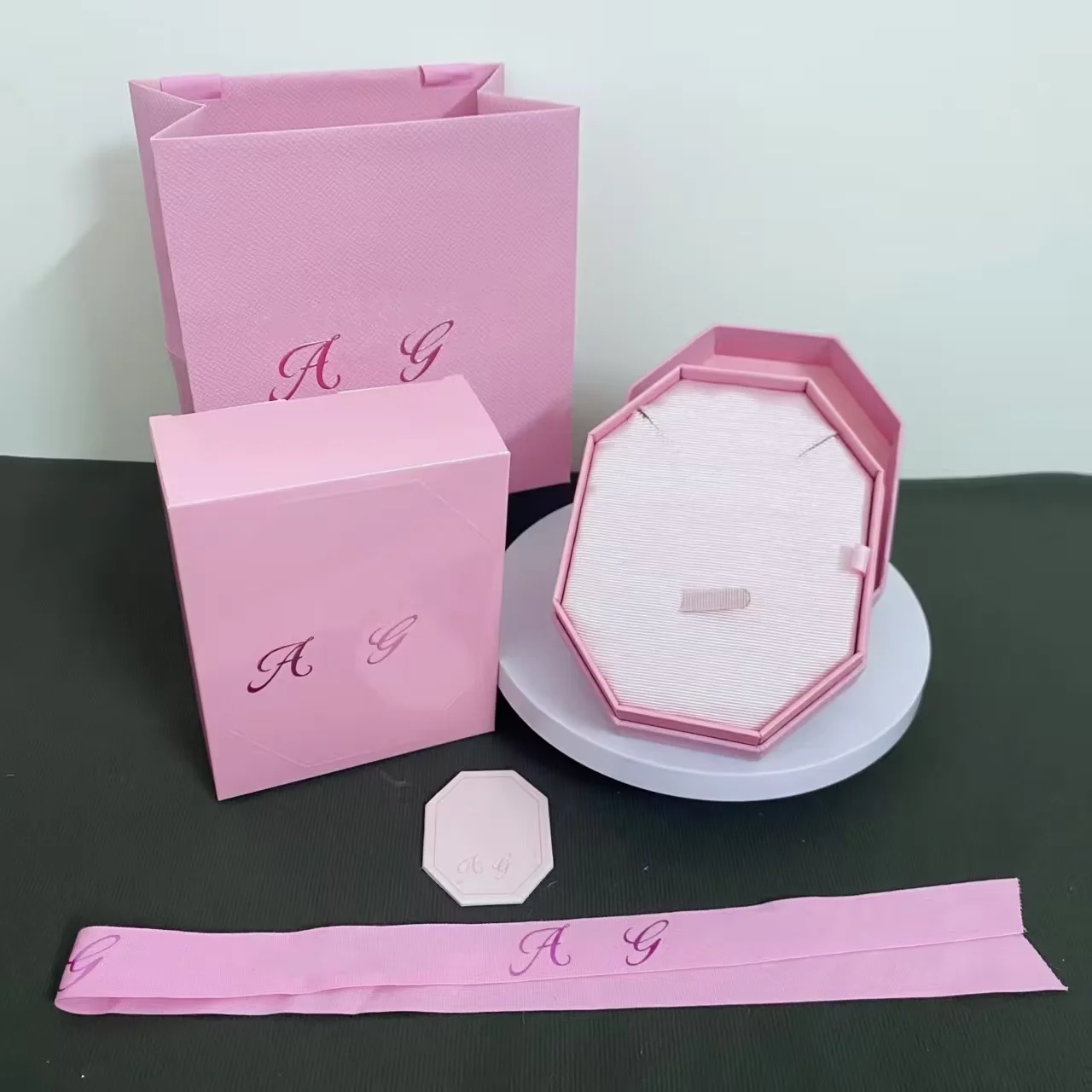 European and American New Exquisite Necklace Bracelet Earring Pink Box Romantic Stone Crafts Accessories Jewelry Package