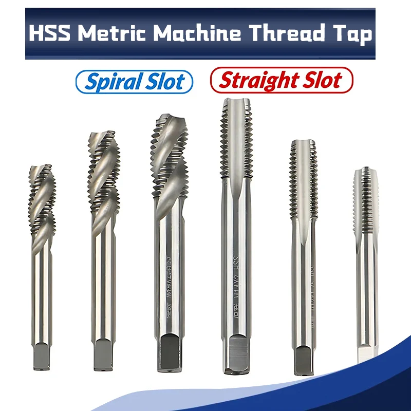Peijian M2 M3 M4 M5~m24 High Quality Hss Machine Plug Tap Metric Screw Tap Drill Thread Tool Straight / Slot For Stainless Steel