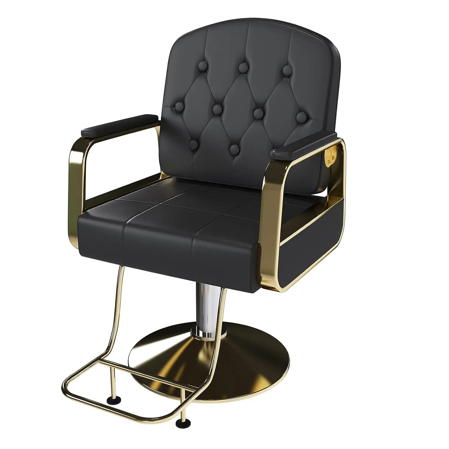 Hydraulic Swivel Salon Chair with Footrest PU Leather for Hair Salon Beauty Spa Tattoo Studio, Customized
