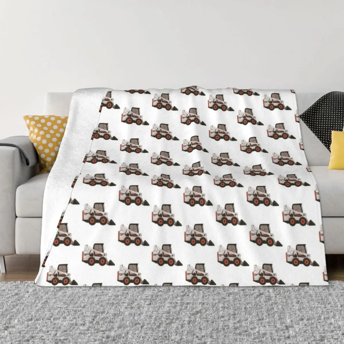 Bobcat Skidsteer Throw Blanket Soft Plaid Retro Blankets Blankets for babies cosplay anime