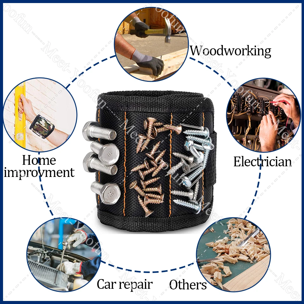 Strong Magnetic Wristband Magnets Bracelet Tool Storage Bag Repair Tool Holding Screws Holder